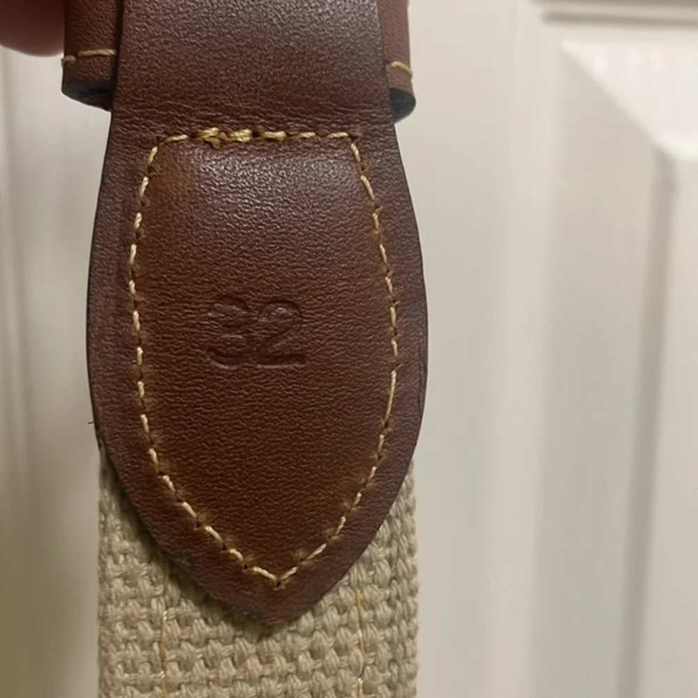 Ocean Rodeo Mens Nautical Flag Embroidered Motif brown blue Belt USA Sz 32